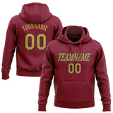 Custom Stitched Crimson Old Gold-Black Pullover Sweatshirt Hoodie
