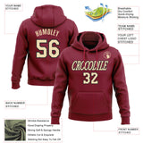 Custom Stitched Crimson Cream-Black Pullover Sweatshirt Hoodie