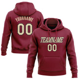 Custom Stitched Crimson Cream-Black Pullover Sweatshirt Hoodie