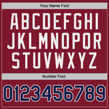 Custom Stitched Crimson Navy-White Pullover Sweatshirt Hoodie