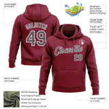 Custom Stitched Crimson Steel Gray-White Pullover Sweatshirt Hoodie