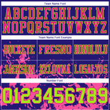 Custom Dark Purple Neon Green-Hot Pink 3D Pattern Splash Authentic Football Jersey