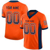 Custom Orange Navy-White Drift Fashion Football Jersey