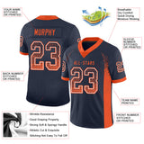 Custom Navy Orange-White Drift Fashion Football Jersey