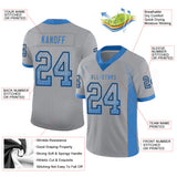 Custom Light Gray Powder Blue-Black Drift Fashion Football Jersey
