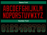 Custom Black Kelly Green-Red Drift Fashion Football Jersey