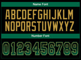 Custom Black Kelly Green-Old Gold Drift Fashion Football Jersey