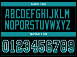 Custom Black Teal-White Drift Fashion Football Jersey