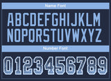 Custom Navy Light Blue-White Drift Fashion Football Jersey