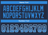 Custom Navy Powder Blue-White Drift Fashion Football Jersey