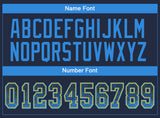Custom Navy Powder Blue-Yellow Drift Fashion Football Jersey