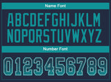 Custom Navy Teal-Gray Drift Fashion Football Jersey
