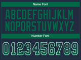 Custom Navy Kelly Green-White Drift Fashion Football Jersey