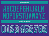 Custom Purple Teal-White Drift Fashion Football Jersey