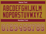 Custom Old Gold Crimson-White Drift Fashion Football Jersey