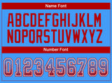 Custom Powder Blue Red-White Drift Fashion Football Jersey