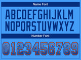 Custom Powder Blue Royal-Orange Drift Fashion Football Jersey