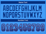 Custom Powder Blue Royal-Red Drift Fashion Football Jersey