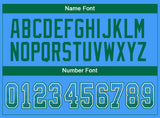 Custom Powder Blue Kelly Green-White Drift Fashion Football Jersey