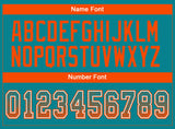 Custom Teal Orange-White Drift Fashion Football Jersey