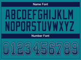 Custom Teal Navy-Gray Drift Fashion Football Jersey