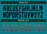 Custom Teal Black-White Drift Fashion Football Jersey
