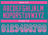 Custom Teal Pink-White Drift Fashion Football Jersey