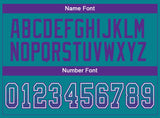 Custom Teal Purple-White Drift Fashion Football Jersey