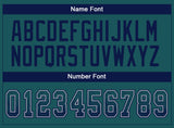 Custom Midnight Green Navy-Gray Drift Fashion Football Jersey