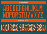 Custom Midnight Green Orange-White Drift Fashion Football Jersey