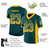 Custom Midnight Green Gold-White Drift Fashion Football Jersey