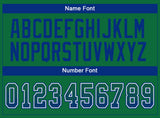 Custom Kelly Green Royal-White Drift Fashion Football Jersey