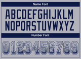 Custom Gray Navy-White Drift Fashion Football Jersey