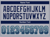 Custom Gray Navy-Teal Drift Fashion Football Jersey