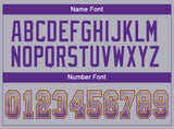 Custom Gray Purple-Gold Drift Fashion Football Jersey