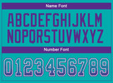 Custom Aqua Purple-White Drift Fashion Football Jersey