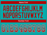 Custom Aqua Red-White Drift Fashion Football Jersey