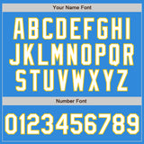 Custom Electric Blue White-Yellow Authentic Baseball Jersey