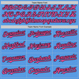 Custom Electric Blue Pink-Black Authentic Baseball Jersey