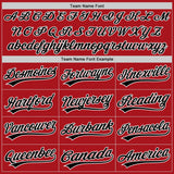 Custom Red Pinstripe Black-White Authentic Fade Fashion Baseball Jersey