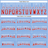 Custom Stitched Light Blue Red-White Fade Fashion Arrow Sports Pullover Sweatshirt Hoodie