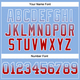 Custom Stitched Light Blue Red-White Fade Fashion Arrow Sports Pullover Sweatshirt Hoodie