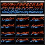 Custom Black Orange-Electric Blue Authentic Fade Fashion Baseball Jersey