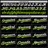 Custom Black White-Neon Green Authentic Fade Fashion Baseball Jersey