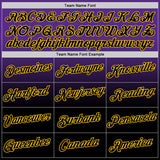 Custom Purple Black-Yellow Fade Fashion Performance T-Shirt
