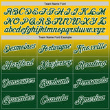 Custom Yellow Green-White Fade Fashion Performance T-Shirt