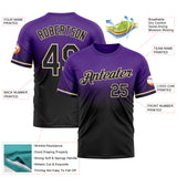 Custom Purple Black-Cream Fade Fashion Performance T-Shirt