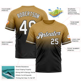 Custom Old Gold White-Black Fade Fashion Performance T-Shirt