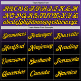 Custom Purple Yellow-Black Fade Fashion Performance T-Shirt