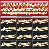 Custom Red Black-Old Gold Authentic Fade Fashion Baseball Jersey